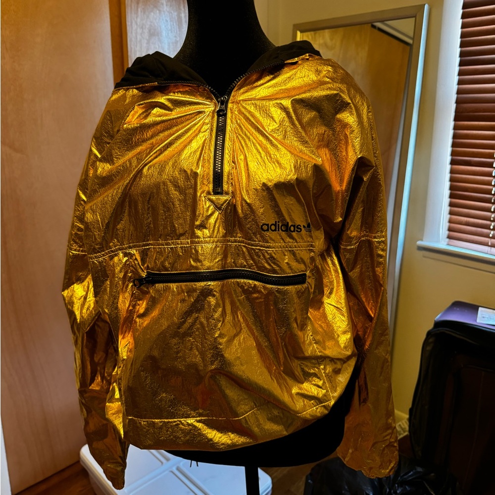 gold adidas pullover. size M.